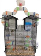 sparkling 3-level clear cage for syrian hamsters, mice, and rats with large top running ball logo