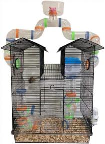 img 4 attached to Sparkling 3-Level Clear Cage For Syrian Hamsters, Mice, And Rats With Large Top Running Ball