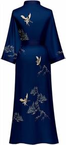 img 3 attached to Стильный атласный халат-кимоно для женщин: мягкие и шелковистые халаты для подружек невесты с цветочным принтом от Artfasion