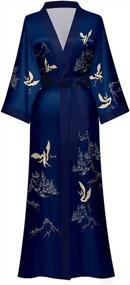 img 4 attached to Стильный атласный халат-кимоно для женщин: мягкие и шелковистые халаты для подружек невесты с цветочным принтом от Artfasion