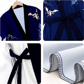 img 2 attached to Стильный атласный халат-кимоно для женщин: мягкие и шелковистые халаты для подружек невесты с цветочным принтом от Artfasion