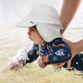 img 1 attached to Детская шляпа от солнца UPF 50+ Защита от ультрафиолетовых лучей Защита от солнца Младенческая летняя шапка для плавания с клапаном на шее Детские шапки для мальчиков и девочек
