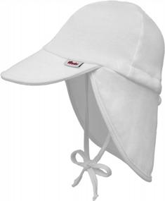 img 4 attached to Детская шляпа от солнца UPF 50+ Защита от ультрафиолетовых лучей Защита от солнца Младенческая летняя шапка для плавания с клапаном на шее Детские шапки для мальчиков и девочек