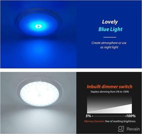 img 2 attached to 🚐 12V LED Panel Ceiling Dome Light Fixture with Switch for RV Motorhome & Marine - 8.5 Inches, Memory Function, Cool White & Blue by Dream Lighting