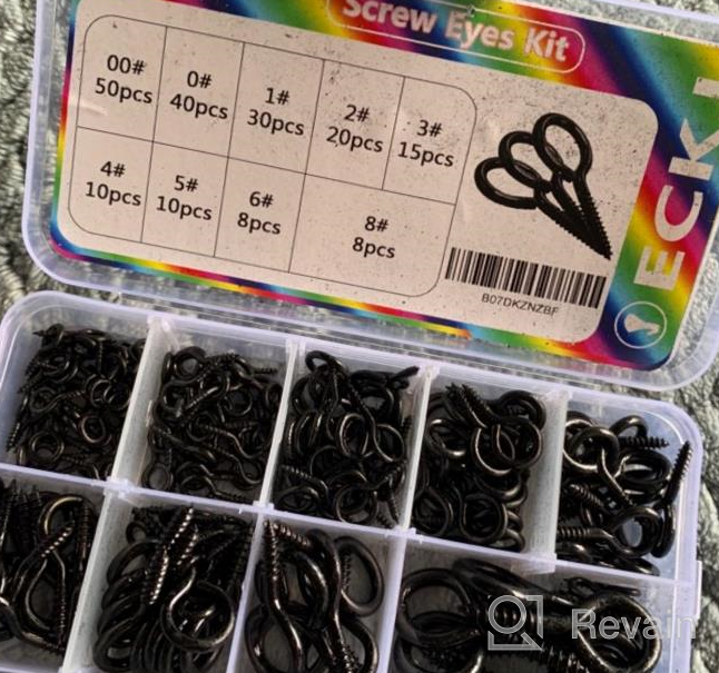img 1 attached to Multifunctional Assorted Screw Eyes Kit – Perfect For Hanging, Jewelry Making And Crafts – 105 Pcs review by Brad Dotson