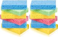 12-pack temede cellulose sponges – non-scratch kitchen cleaning sponges for dishes – colorful compressed dish scrubber sponge for household, cookware, bathroom logo