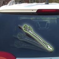 halloween skeleton bones arm waving reflective rear vehicle wiper blades wipertags logo