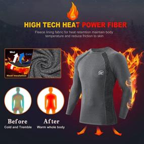 img 3 attached to MEETWEE Men'S Thermal Shirts - Long Sleeve Compression Tops With Fleece Lining For Winter Warmth During Skiing And Running