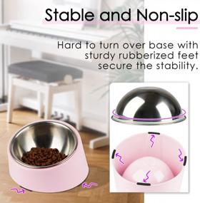 img 1 attached to Non-Spill 15° Slanted Pet Bowl For Dogs And Cats - Tilted Angle Bulldog Bowl Feeder With Non-Skid Base, Mess-Free And Easier To Reach Food, M Size (1.5 Cup), Light Pink Color