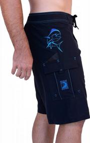 img 4 attached to Men'S Fisherman Short With Tool Pocket - Maui Rippers Mahi Mahi Print