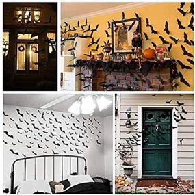 img 1 attached to Halloween Bat Decorations Party Supplies - 144 PCS 3D Bats Wall Stickers, Waterproof Spooky Craft Window Decals For Indoor Outdoor Scary Halloween Wall Decorations