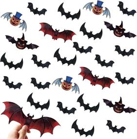 img 4 attached to Halloween Bat Decorations Party Supplies - 144 PCS 3D Bats Wall Stickers, Waterproof Spooky Craft Window Decals For Indoor Outdoor Scary Halloween Wall Decorations