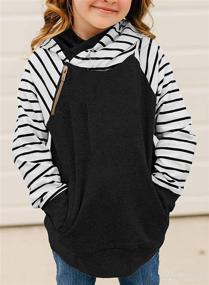 img 3 attached to 👕 Blibea Girls Kids Long Sleeve Double Hooded Sweatshirt: Stylish Pullover Tops with Button Detail