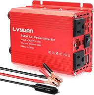 🔌 500w lvyuan car power inverter – 12v to 110v with 2 us sockets, 2 usb ports, led display logo