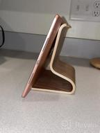 img 1 attached to SAMDI Wood Tablet Stand: Stylish Black Walnut Holder For IPad, Kindle, And Other Tablets (4-13 Inch) review by Phillip Reed