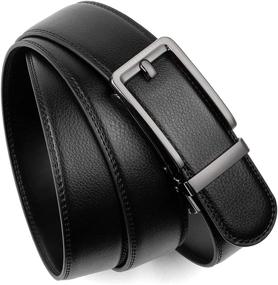 img 2 attached to Men's Leather Ratchet Buckle Adjustable Belts – Finest Accessories at Belts Store