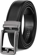 men's leather ratchet buckle adjustable belts – finest accessories at belts store logo