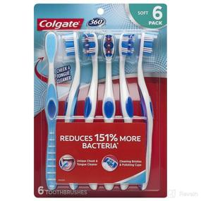 img 4 attached to 🦷 Colgate Toothbrush with Tongue and Cheek Cleaner - Enhanced Oral Care through Toothbrushes & Accessories
