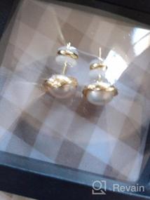 img 7 attached to Серьги-кольца с жемчугом в стиле барокко: серебро 925 пробы с золотым покрытием 18 карат - легкие и гипоаллергенные для женщин всех возрастов!