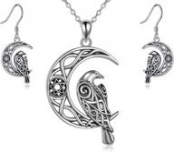 sterling silver raven jewelry set with viking and celtic knot designs - perfect halloween gift for women and girls logo