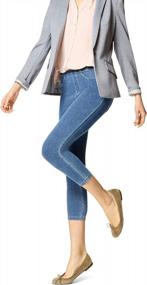 img 1 attached to Stylish And Practical: Women'S Classic Denim Capri Legging With Pockets