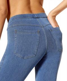 img 2 attached to Stylish And Practical: Women'S Classic Denim Capri Legging With Pockets