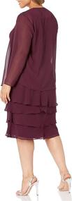 img 3 attached to S L Fashions Womens Plus Size Chiffon Women's Clothing : Dresses