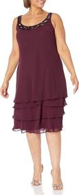 img 2 attached to S L Fashions Womens Plus Size Chiffon Women's Clothing : Dresses