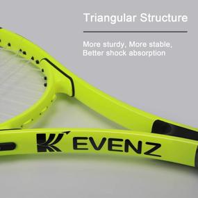 img 1 attached to Теннисная ракетка KEVENZ для взрослых, теннисная ракетка из углеродного волокна с сумкой для переноски, легкая и ударопрочная