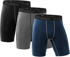 img 4 attached to Stay Cool And Comfortable With Roadbox Men'S Compression Shorts For Workouts And Running - 3 Pack