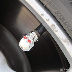 img 3 attached to Dsycar Chrome Skull Tire Valve Caps Antirust Copper Core Air Caps Cover