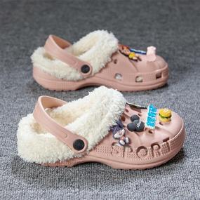 img 2 attached to Comfortable And Stylish Fur-Lined Clogs For Kids: Perfect For Home And Garden Activities