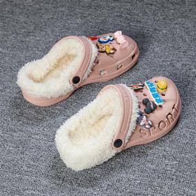 img 1 attached to Comfortable And Stylish Fur-Lined Clogs For Kids: Perfect For Home And Garden Activities