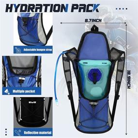 img 2 attached to Hydration Backpack Pack - 3 Pack with 2L Water Bladder for Hiking, Running, Cycling, Camping - Water Rucksack for Hydration with Hydration Bladder - Biking Water Backpack