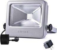 светодиодный прожектор loftek 30 вт, 4000 лм, 5000 k, дневной свет, белый cob, наружный свет с вилкой и адаптером, водонепроницаемый сверхъяркий свет безопасности ip66 (серебро) логотип