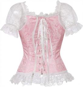 img 2 attached to Victorian Gothic Overbust Corset: Women'S Shoulder Strap Tank With Bustier Lingerie
