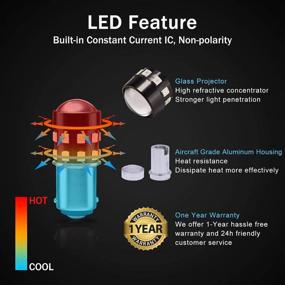 img 1 attached to 🔴 BRISHINE Super Bright LED Bulbs: Brilliant Red 1157 2057 2357 7528 BAY15D - Non-polarity, 24-SMD Chipsets with Projector - Pack of 2