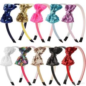 img 4 attached to 🎀 10 Colorful Baby Girl Headbands with Bows for Stylish Toddlers