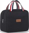 homespon insulated lunch bag - reusable, waterproof & cooler tote for women/men - black logo
