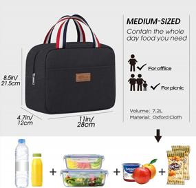 img 2 attached to HOMESPON Insulated Lunch Bag - Reusable, Waterproof & Cooler Tote For Women/Men - Black