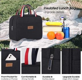 img 1 attached to HOMESPON Insulated Lunch Bag - Reusable, Waterproof & Cooler Tote For Women/Men - Black