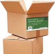 25 упаковок средних 10x8x6 коробок для перевозки и доставки логотип