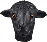 black sheep animal latex mask, farmyard full head ram lamb carnival party mask halloween costume masqurade party cosplay multicoloured logo