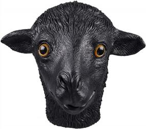 img 4 attached to Black Sheep Animal Latex Mask, Farmyard Full Head Ram Lamb Carnival Party Mask Halloween Costume Masqurade Party Cosplay Multicoloured