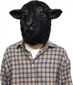 img 3 attached to Латексная маска Black Sheep Animal, Farmyard Full Head Ram Lamb Carnival Party Mask Halloween Costume Masqurade Party Cosplay Разноцветный