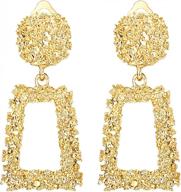 make a bold statement with these non-piercing gold drop earrings by lolias logo