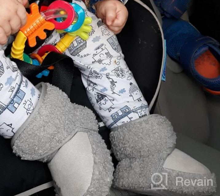 img 1 attached to Stay Cozy With Ohwawadi Infant Baby Slippers: Soft Fleece Booties For Boys And Girls With Adorable Cartoon Designs review by Jonathan Lloyd