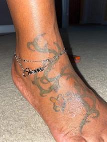 img 2 attached to Personalized Layered Anklets: Customized Name, Initial, And Birthstone Bracelets For Women And Teens