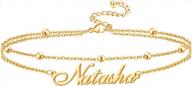 personalized layered anklets: customized name, initial, and birthstone bracelets for women and teens logo
