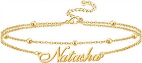 img 4 attached to Personalized Layered Anklets: Customized Name, Initial, And Birthstone Bracelets For Women And Teens